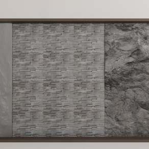 现代岩石墙面3D模型下载